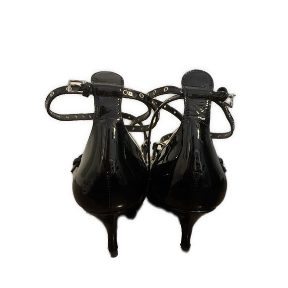 JEFFREY CAMPBELL Resilient Pointed Toe Pump In Black Patent Strappy Heels 8.5 - Picture 3 of 8